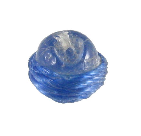 Small Antique Glass Thread Sheath Overlay Button, Clear Core