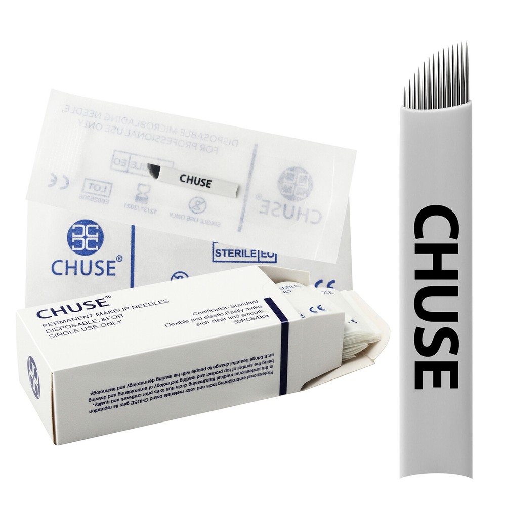 50pcs/box Chuse Microblading Needles Eyebrows Permanent Makeup Blades U-pick Pin