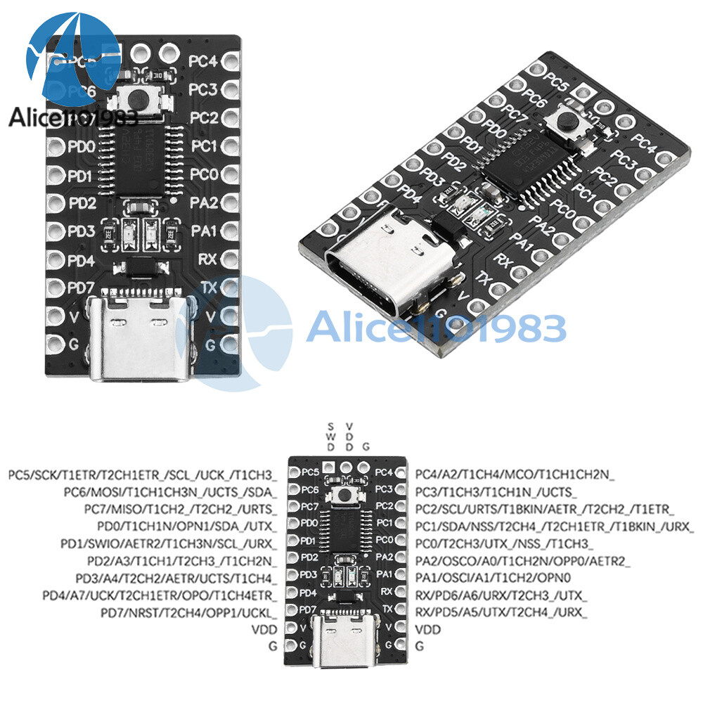 1-10PCS CH32V003F4P6 Core Development Board RISC-V Processor IIC SPI Type-C
