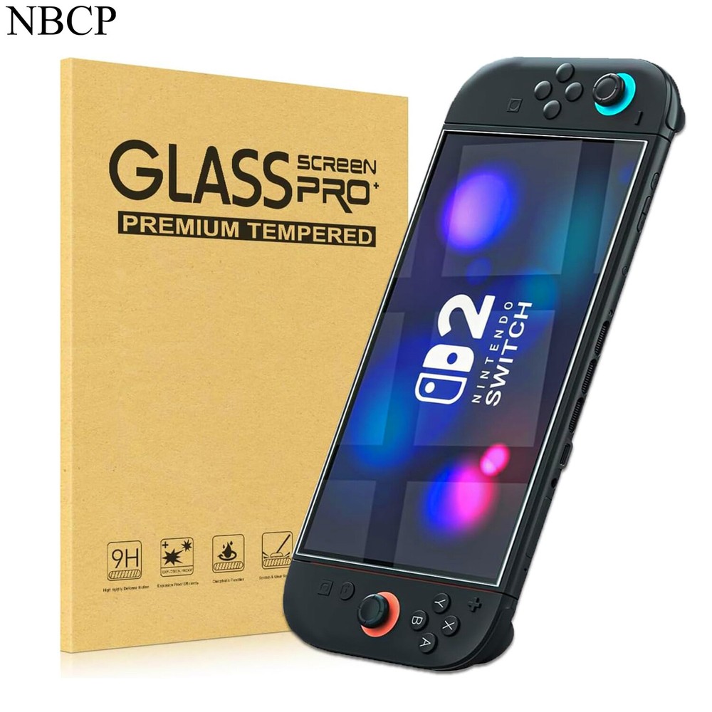 2Pcs Tempered Glass Screen Protector for Nintendo Switch 2 Full Coverage