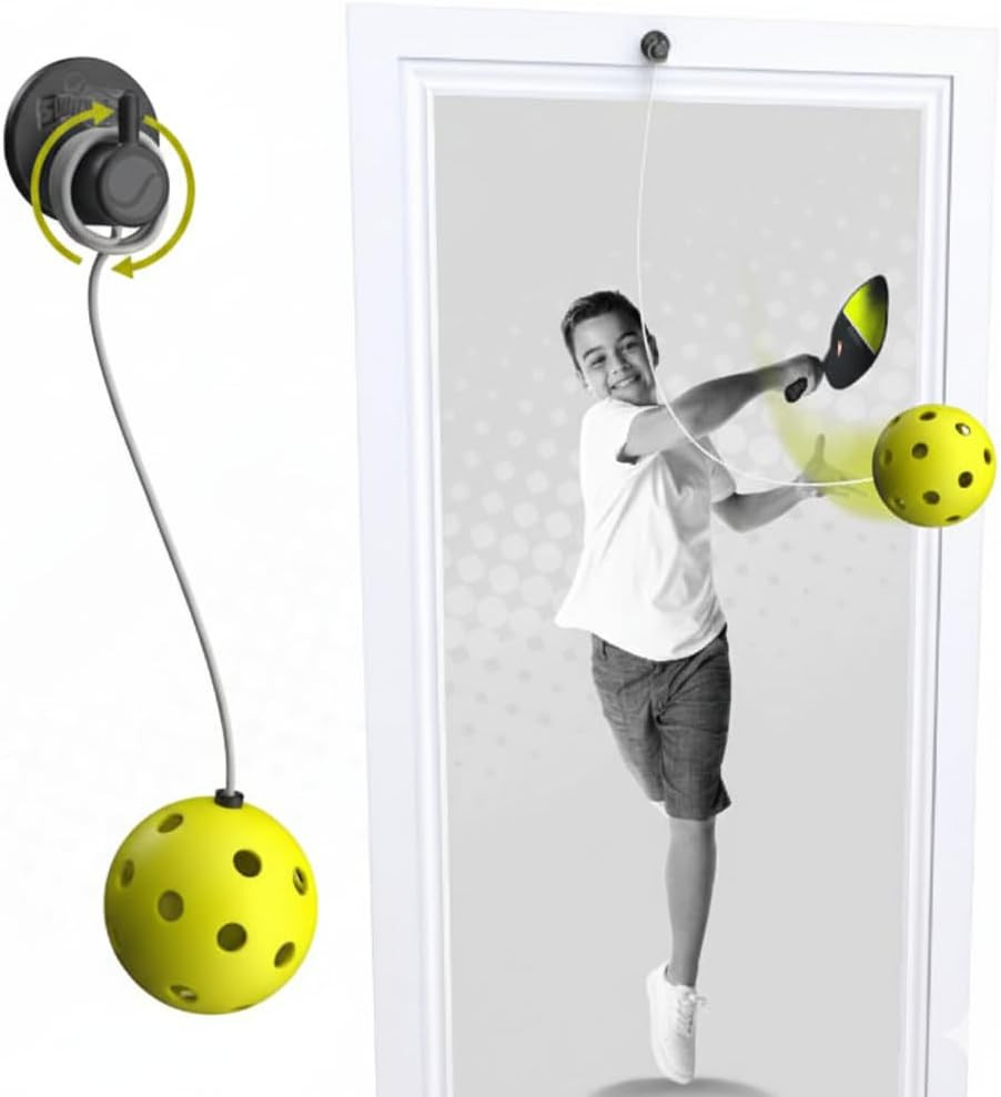 Solo Pickleball Trainer Set – Wall Mount Rebounder with Real Ball Tether – Indoo