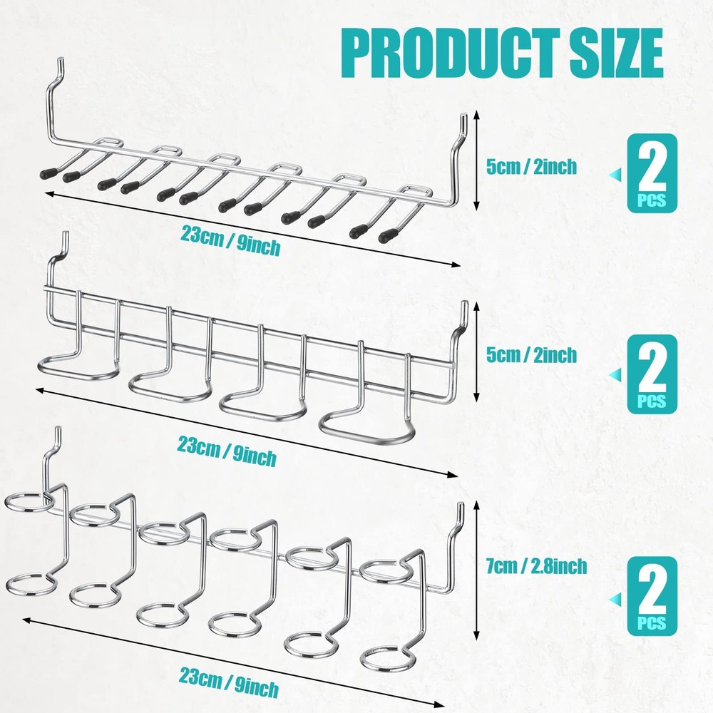 6 Pcs Pegboard Screwdriver Holders Organizer Pegboard Plier Holders Stainless...