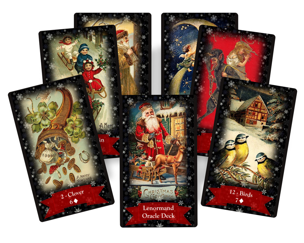 Christmas Lenormand oracle deck. Santa oracle