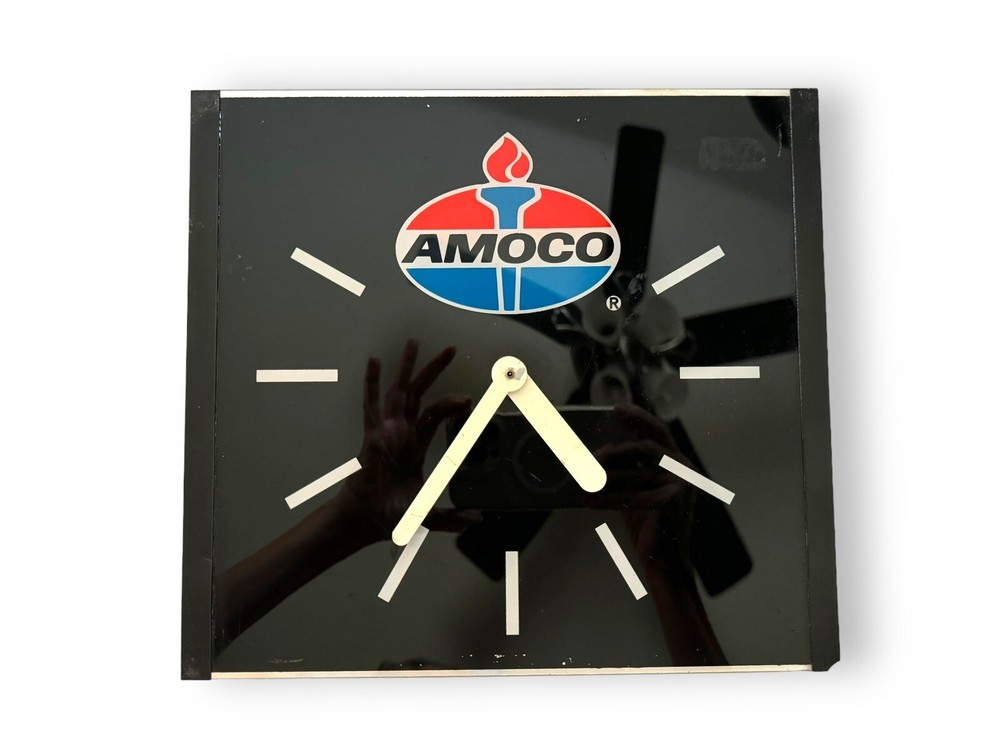 VTG 80s Advertising Clock AMOCO Logo, working