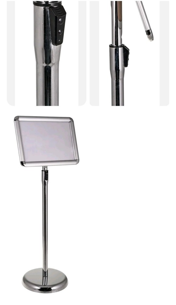 FLOOR STANDING MENU HOLDER SNAP FRAME POSTER CLIP 360 rotation