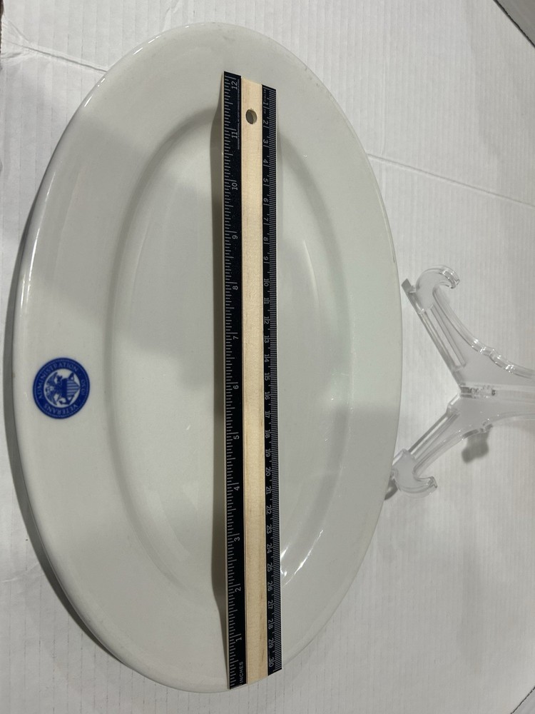 Shenango China Oval Platter White Glossy 13" Large Veterans Administration