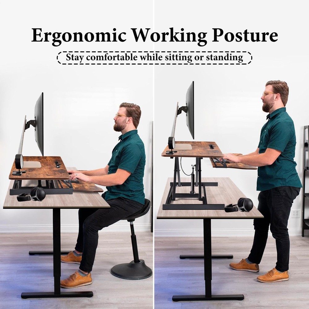 37 inches Height Adjustable Home Office Desk Converter Computer Desk Riser