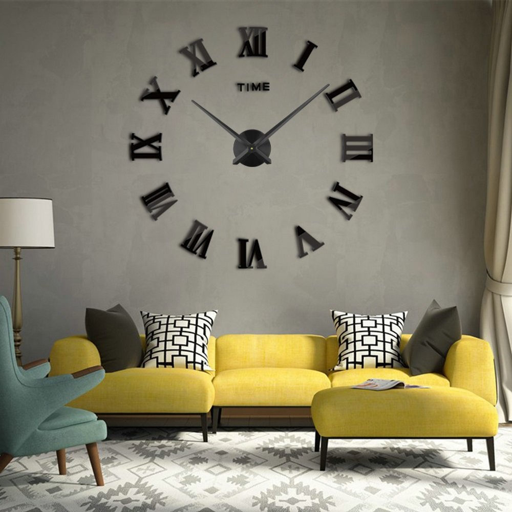 Timelike 3D Clock Hands, Large Needles Quartz Large, Black-t42b