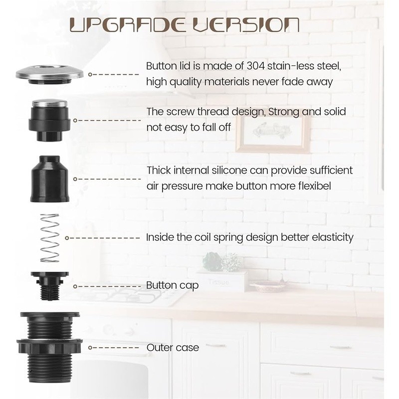 Stainless Steel Air Switch Ultra Thin Easy Install Garbage Disposal Power Module