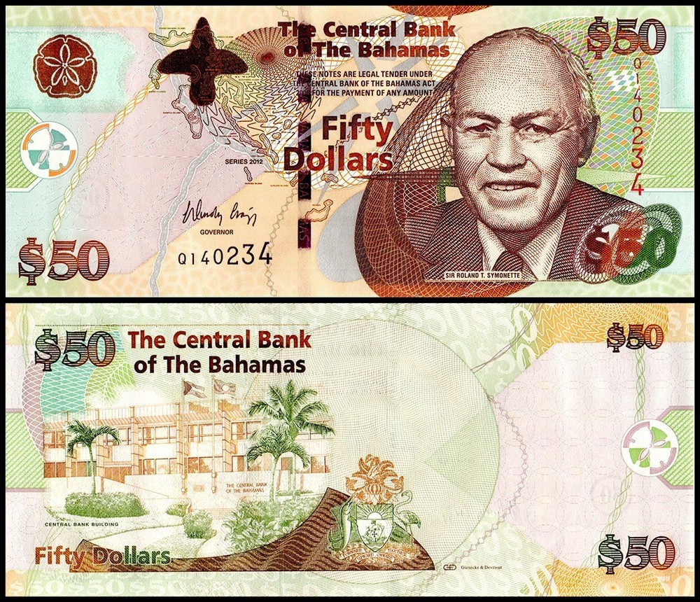 Bahamas 50 Dollars, 2012, P-75A, UNC