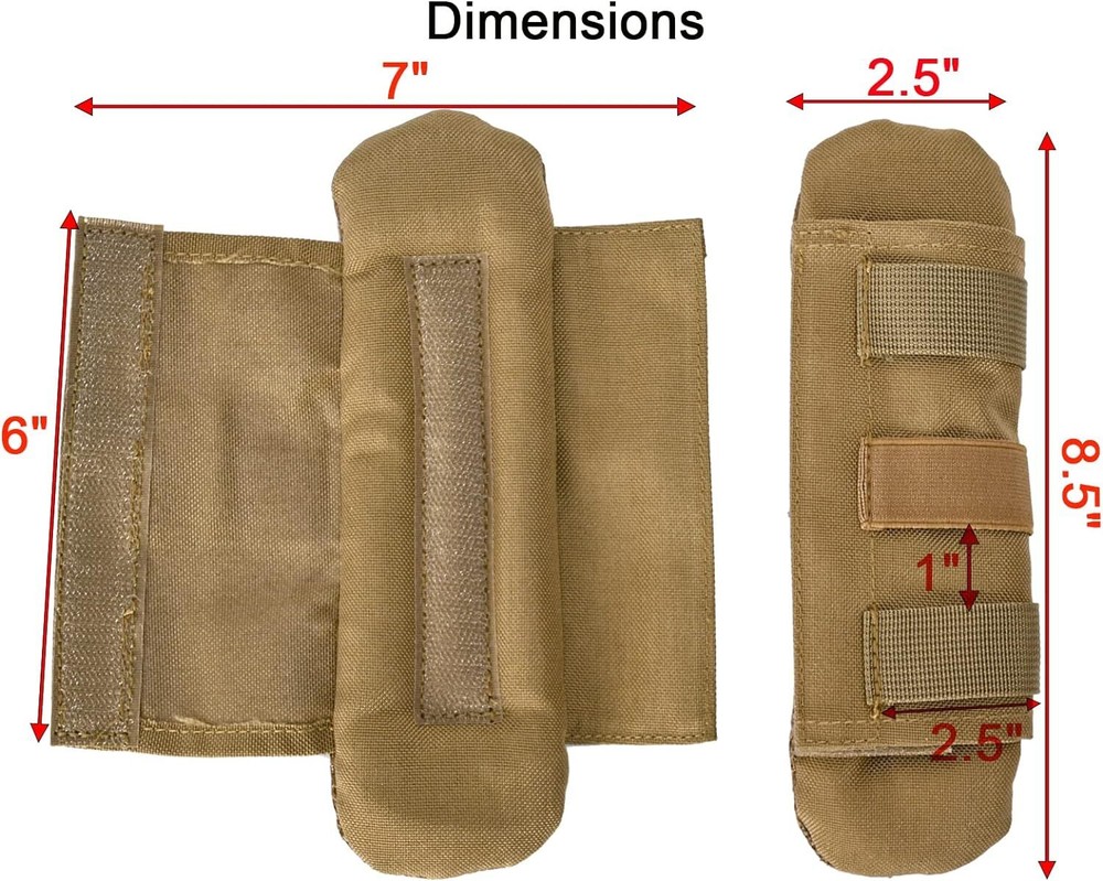 2x Khaki Shoulder Strap Pads Vest Shoulder Strap Pads Backpack Strap Pad Fit 2''