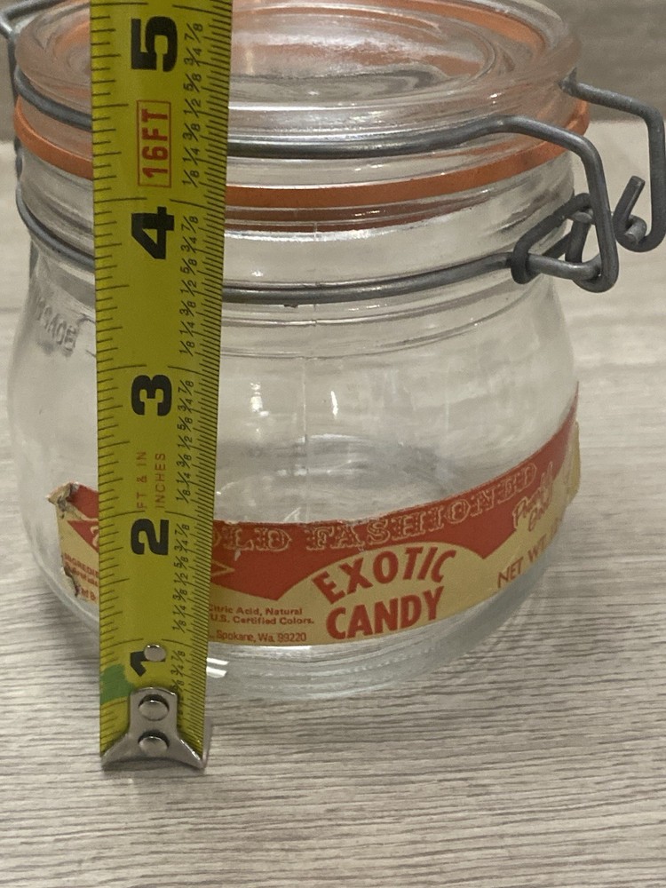 Vintage Powers Exotic Candy Store Advertising Jar