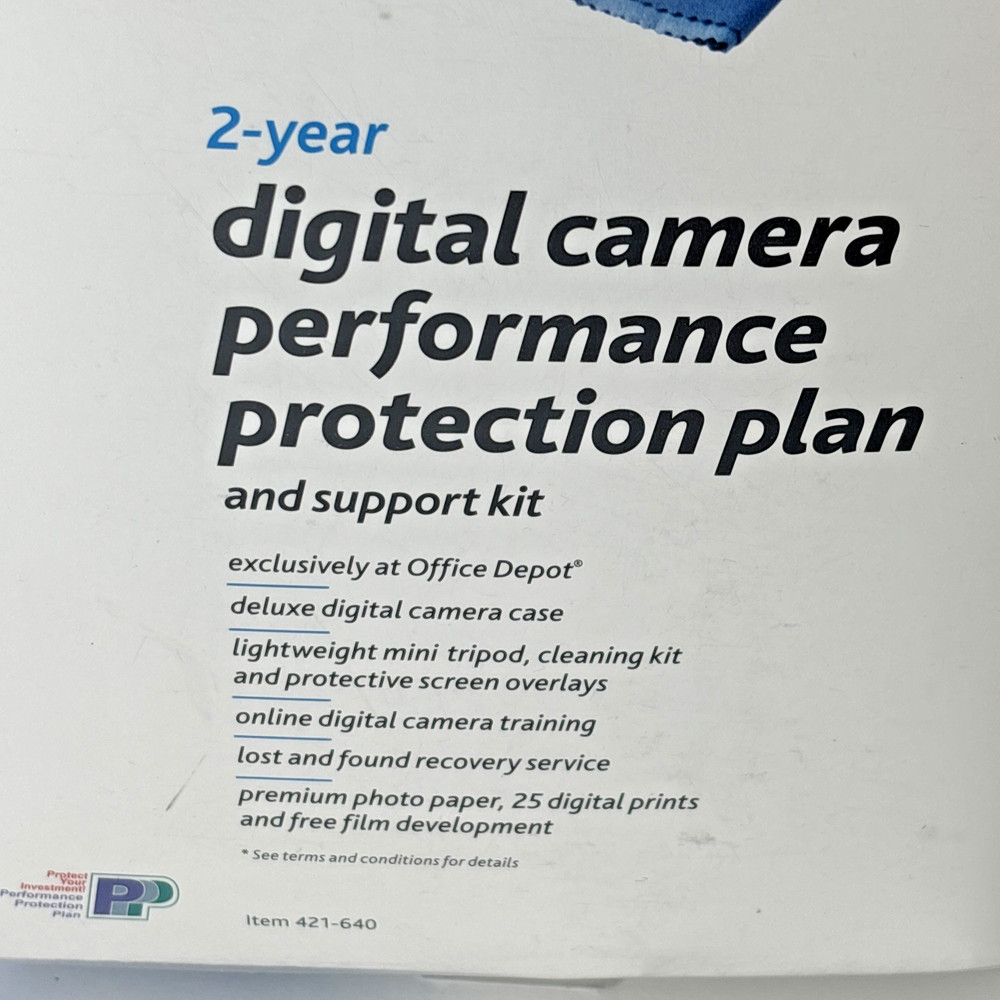 Office Depot Digital Camera Performance Protection Plan/Support Kit Sealed 2007