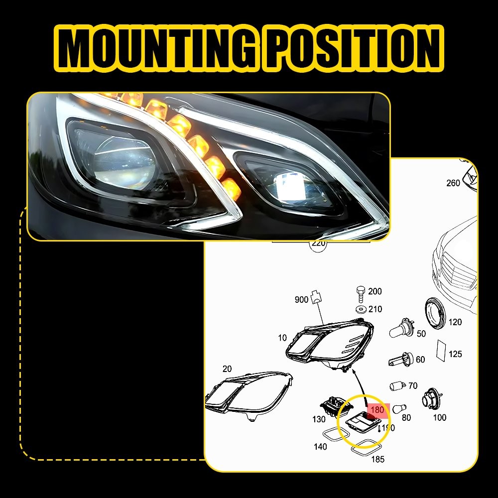 LED Headlight Ballast Unit For Mercedes-Benz E200 E250 E300 E350 E400 2014-2016