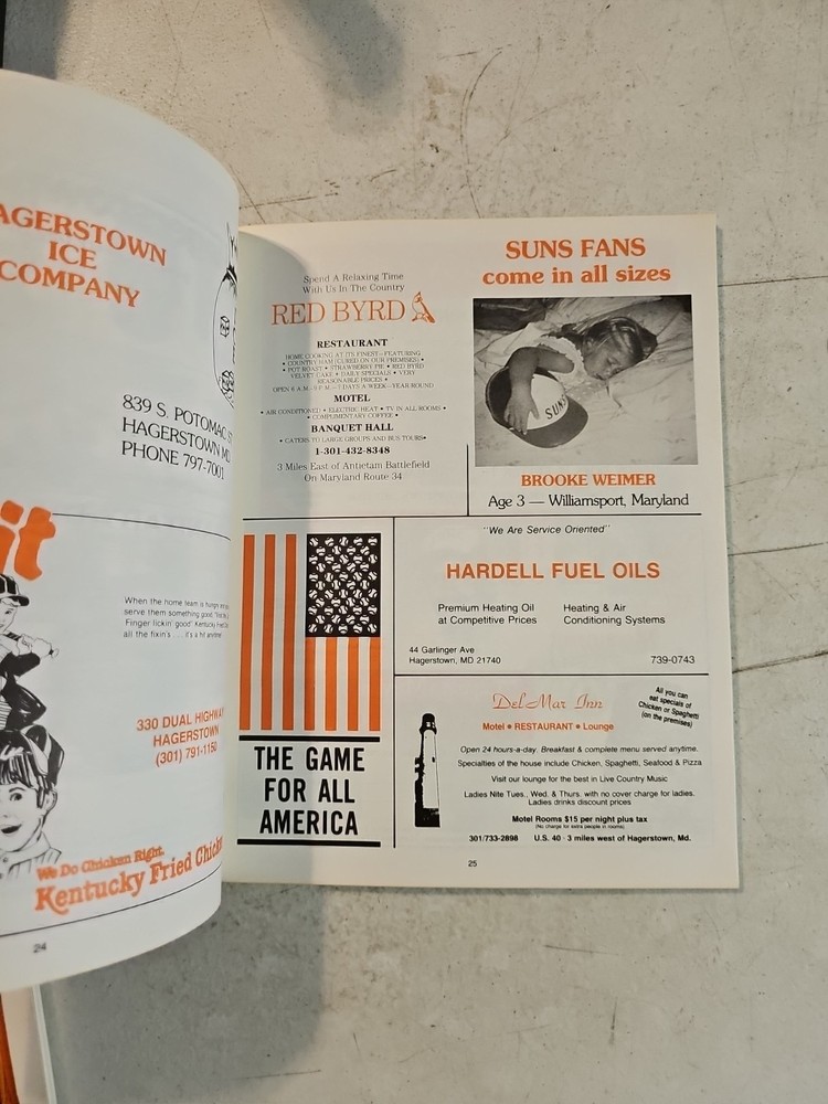 1987 Hagerstown Suns Souvenier Program. Baltimore Orioles Farm System