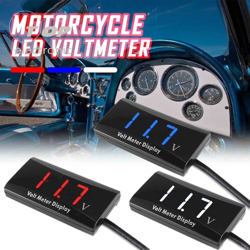 Car Motorcycle 12V Digital LED Display Voltmeter Voltage Gauge Panel Meter NEW