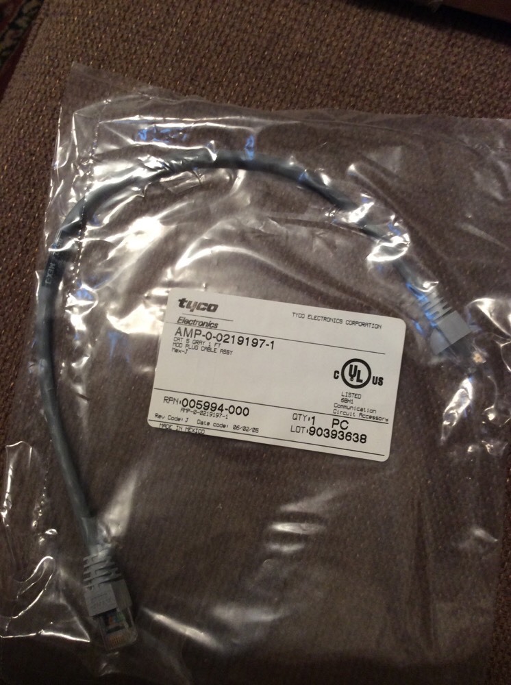 Tyco Electronics CAT5 219197-1 0522 MEX3 Plug Cable Assembly