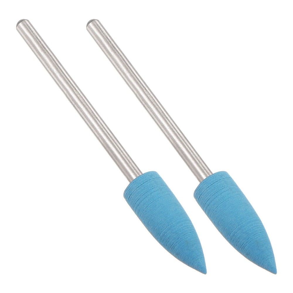 2 x Silicone Rubber Grinding Buffing Wheels 2000 Grit 6mm Pointed Head