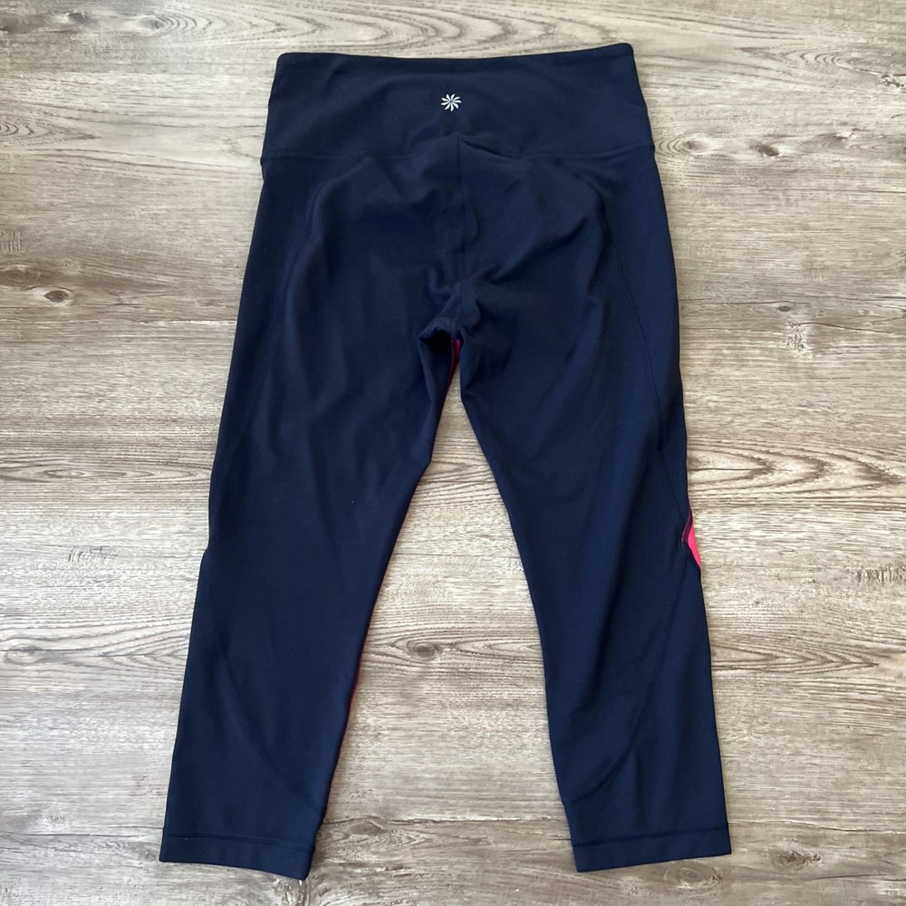 Athleta Crop Leggings Womens Medium Navy Patterns