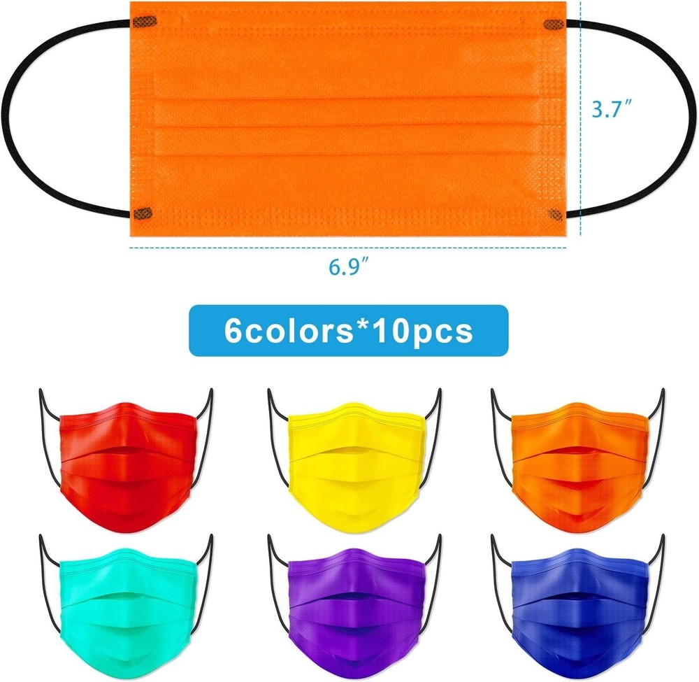 60PCS Individually Sealed Disposable Face Mask 4-Layer