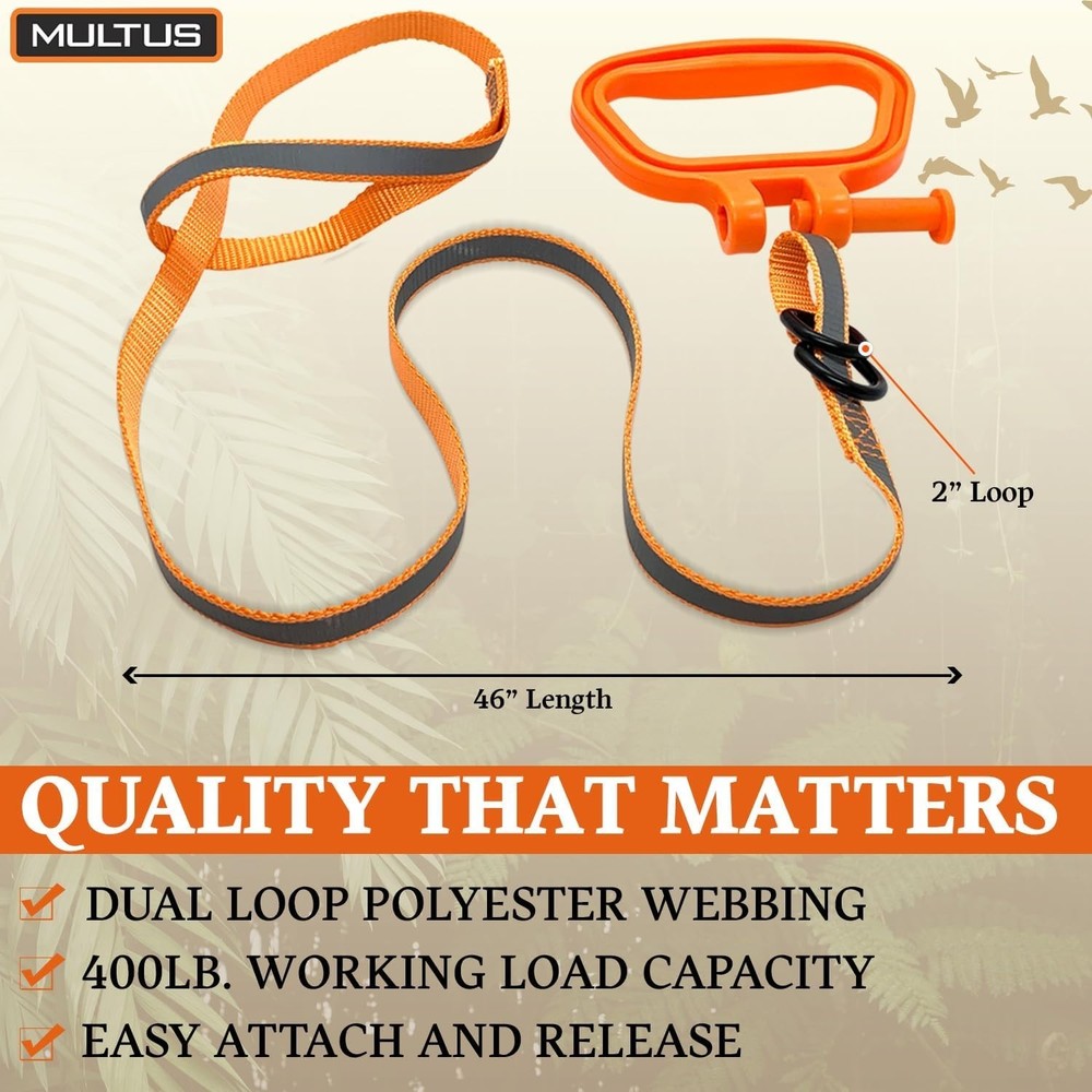 Adjustable Deer Drag Strap with Removable Handle - Perfect for Any Game