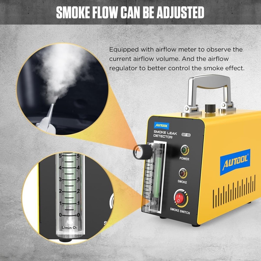 Efficient Automotive Leak Detector with External Flow Meter - 12V Compatibility