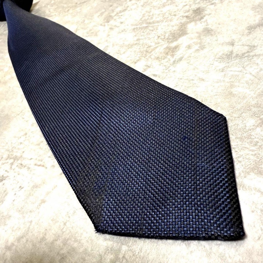 HERMES Tie Navy Saint Honor Solid Dark Navy