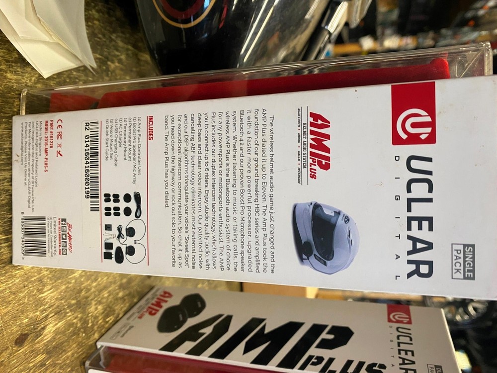 Uclear AMP Bluetooth Helmet Audio System Motorcycle Single Headset Boost Speaker
