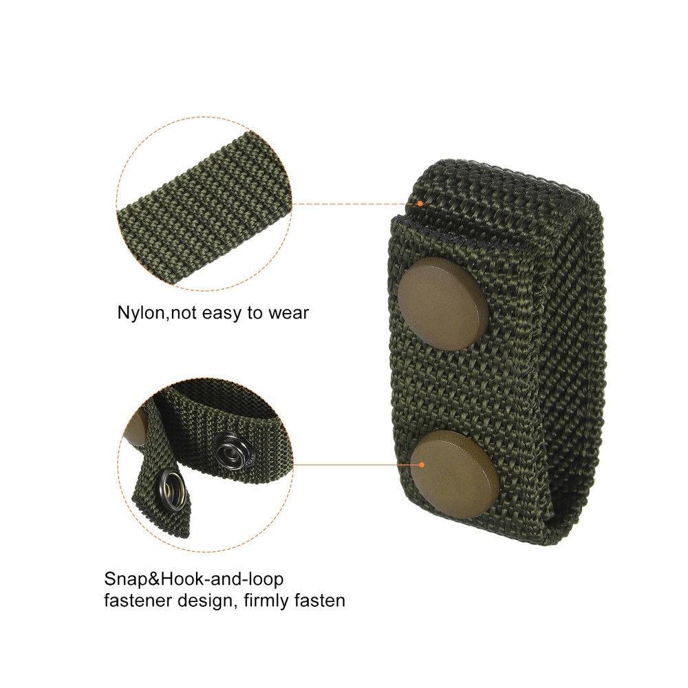Belt Keeper, 6Pcs Nylon Webbing Loop with Double Snaps Belt, Green