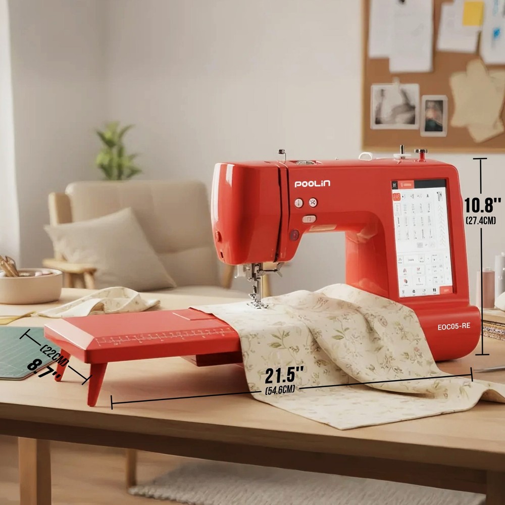 POOLIN EOC05RE(2in1) Sewing and Embroidery Machine Computerized With SOFTWARE.