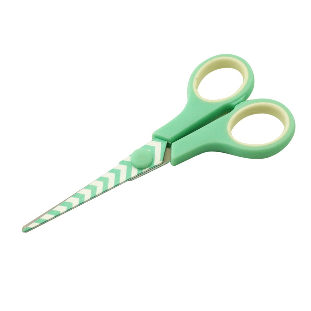 Mint Chevron 5-1/2" Soft-Grip Hobby Craft Scissors