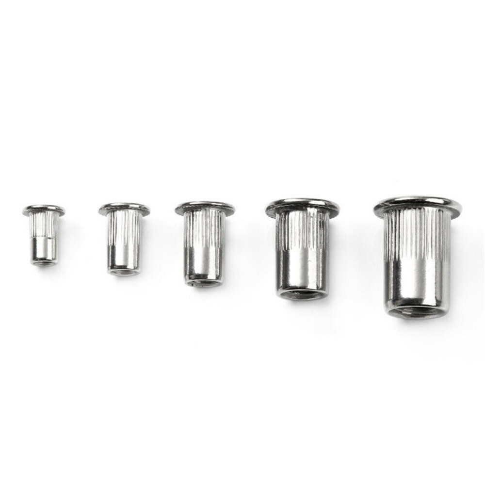150Pcs RIVET NUT Flat Head Threaded Insert Aluminum Rivet Nutsert Set Kit