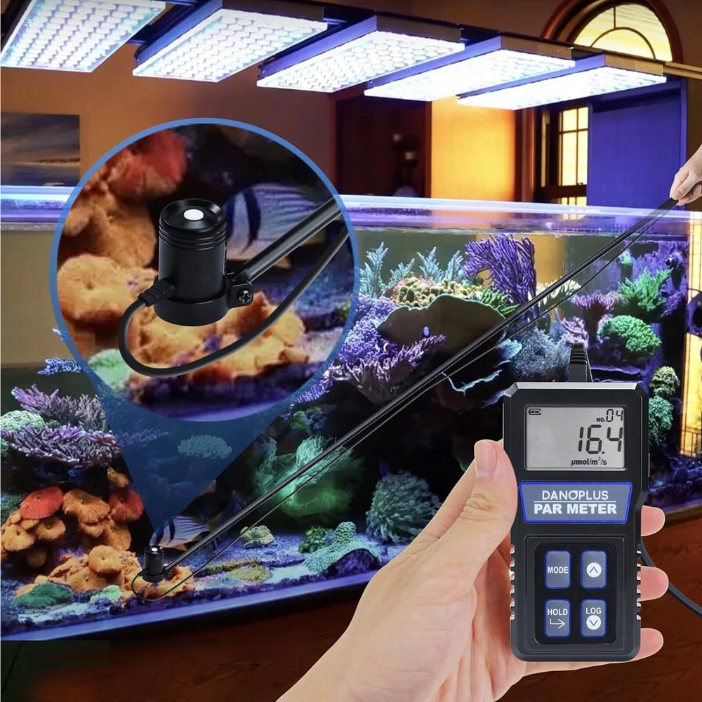 PAR Meter Waterproof IP68 Quantum Sensor PPFD Meter Data Logger for Reef Tank bg