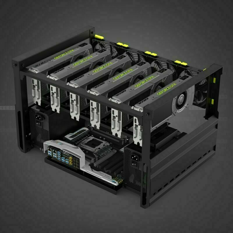Veddha T3 6-GPU Mining Case Aluminum Mining Rig Open Air Frame Case