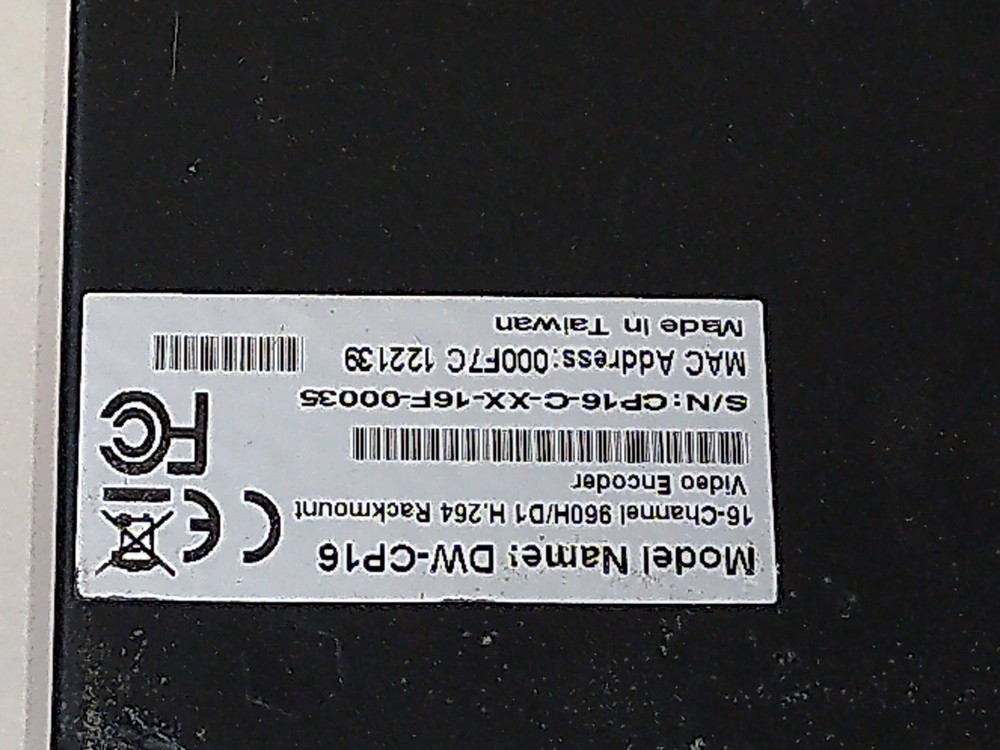 Compressor DW-CP16 16-Ch 960h/D1 H.264 Encoder Rackmountable DW Digital Watchdog