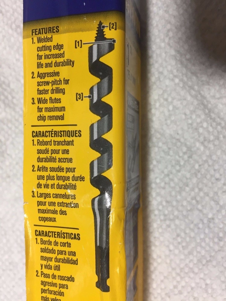 IRWIN 1779345 SHIP AUGER BIT WITH WELDTEC - 1" X 7.5"
