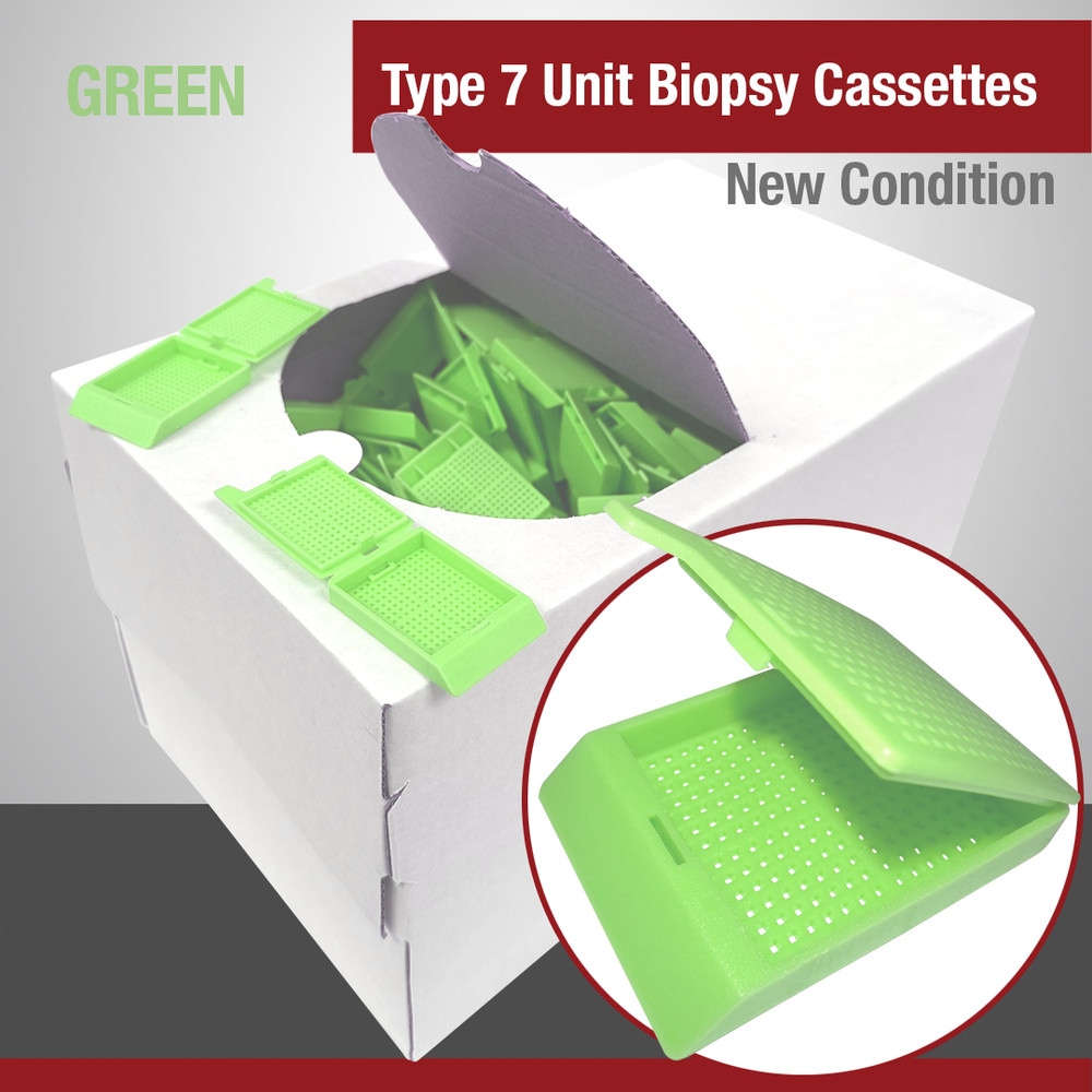 Embedding Cassettes, Type-7, Green, Biopsy, 1,000 Per Case Pack