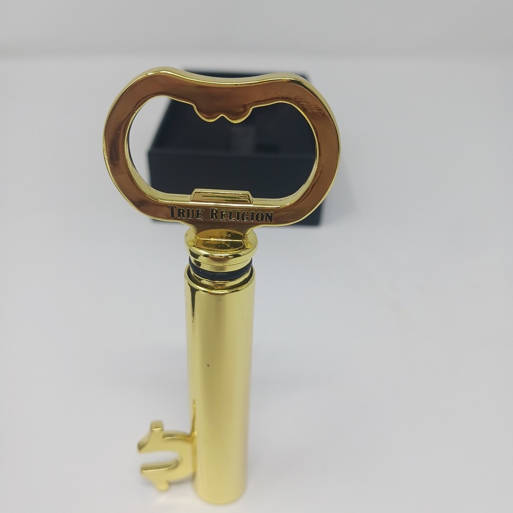 True Religion Gold Tone Key Shaped Corkscrew