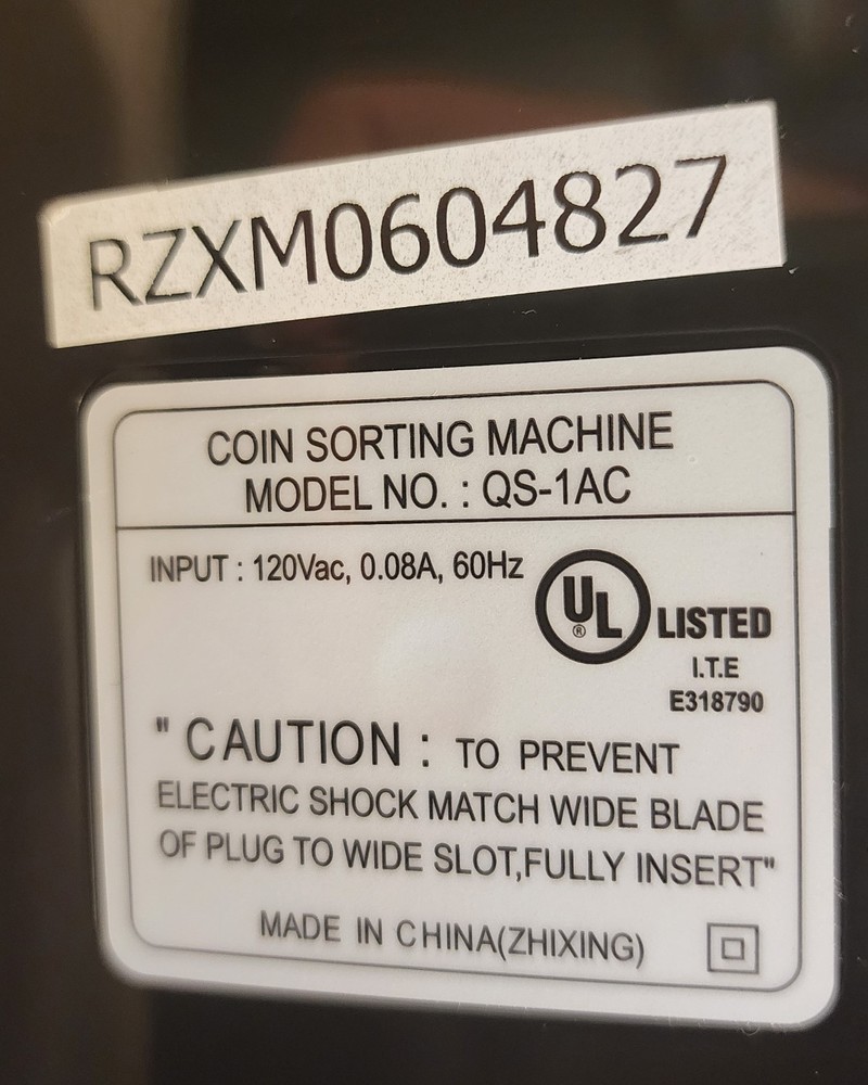 Royal Sovereign Quick Sort Counter Top Coin Sorting Machine QS-2AN