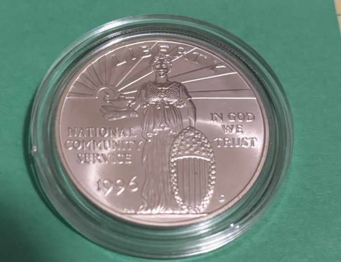 1996 "S" Uncirculated *COMMUNITY SERVICE* BU Silver Dollar