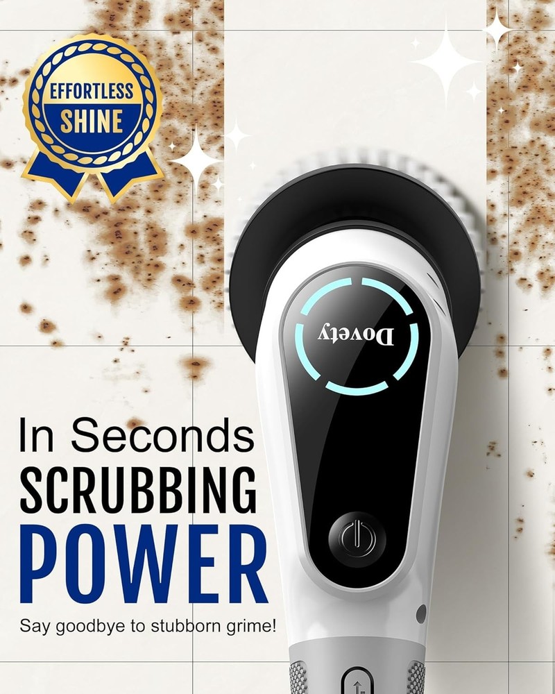 Electric Spin Scrubber for Easy Cleaning | 2-Speed, Extendable Handle Included