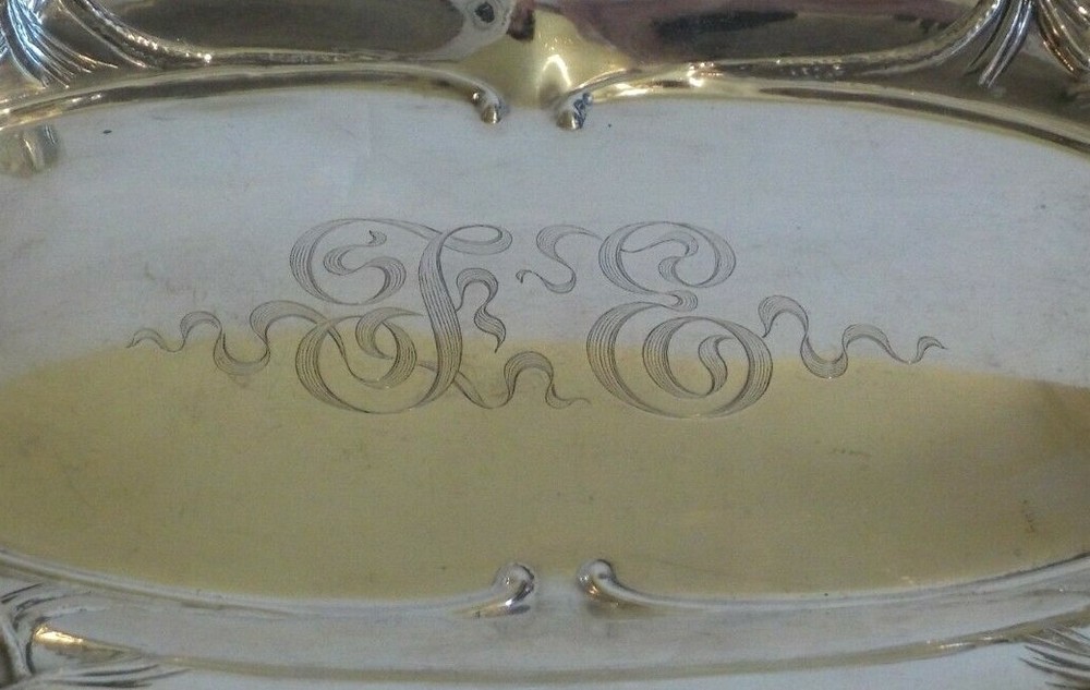GORHAM Sterling Silver Embossed 14.5" Bread Tray #A4407M, c. 1903