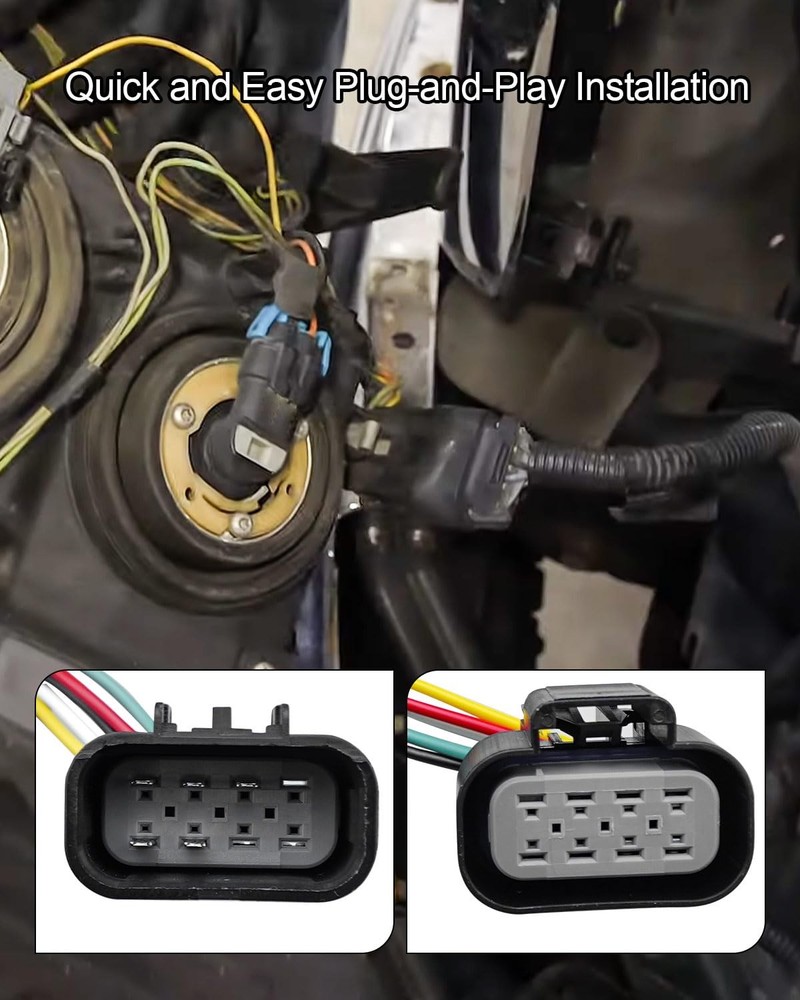 Headlight Connector Harness Compatible with Chevy GMC Sierra Silverado 2014 2...