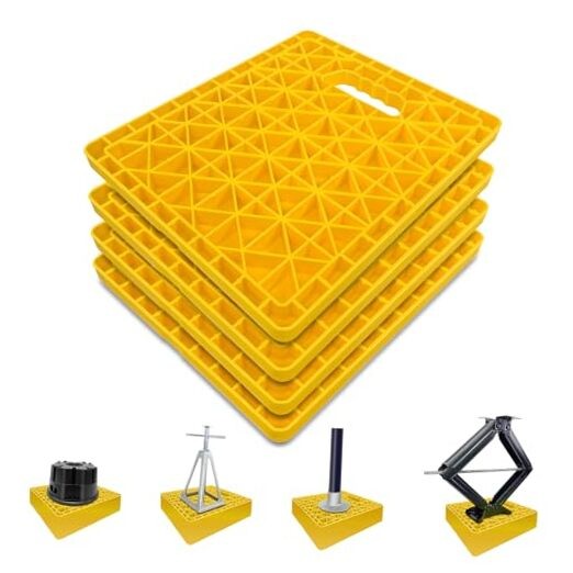 Large RV Jack Stabilizer Pads,Sinking Resistant Stackable 14"x12" Yellow