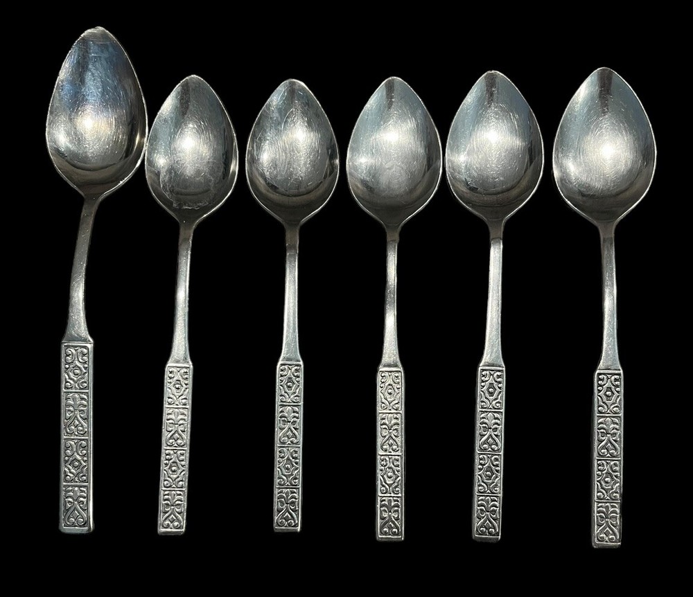 Vintage Nasco Stainless Flatware Moorish Pattern Replacement Tablespoons