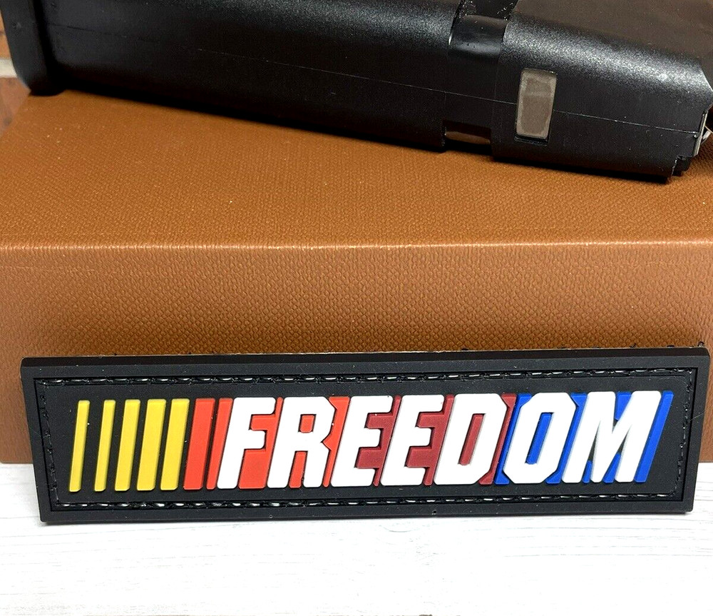 Tactical PVC Patch - Nascar Freedom Patch - Hook Loop Morale Racing Patch