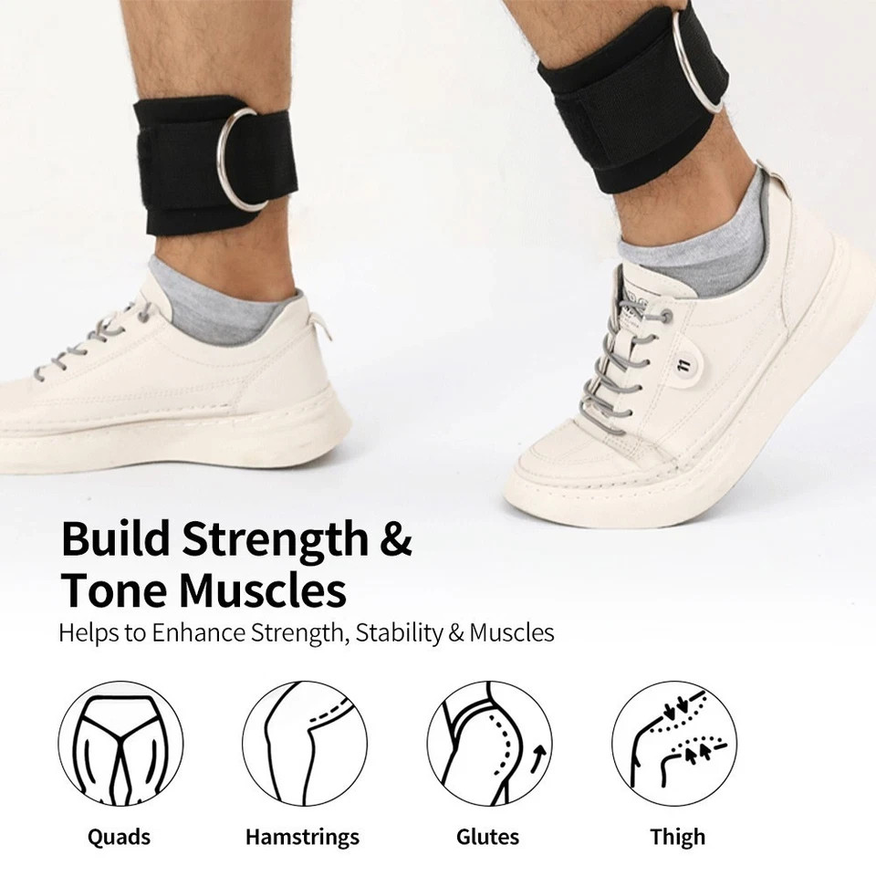 Cable Machine Ankle Straps Secure Support For Glute & Leg Training Exercises