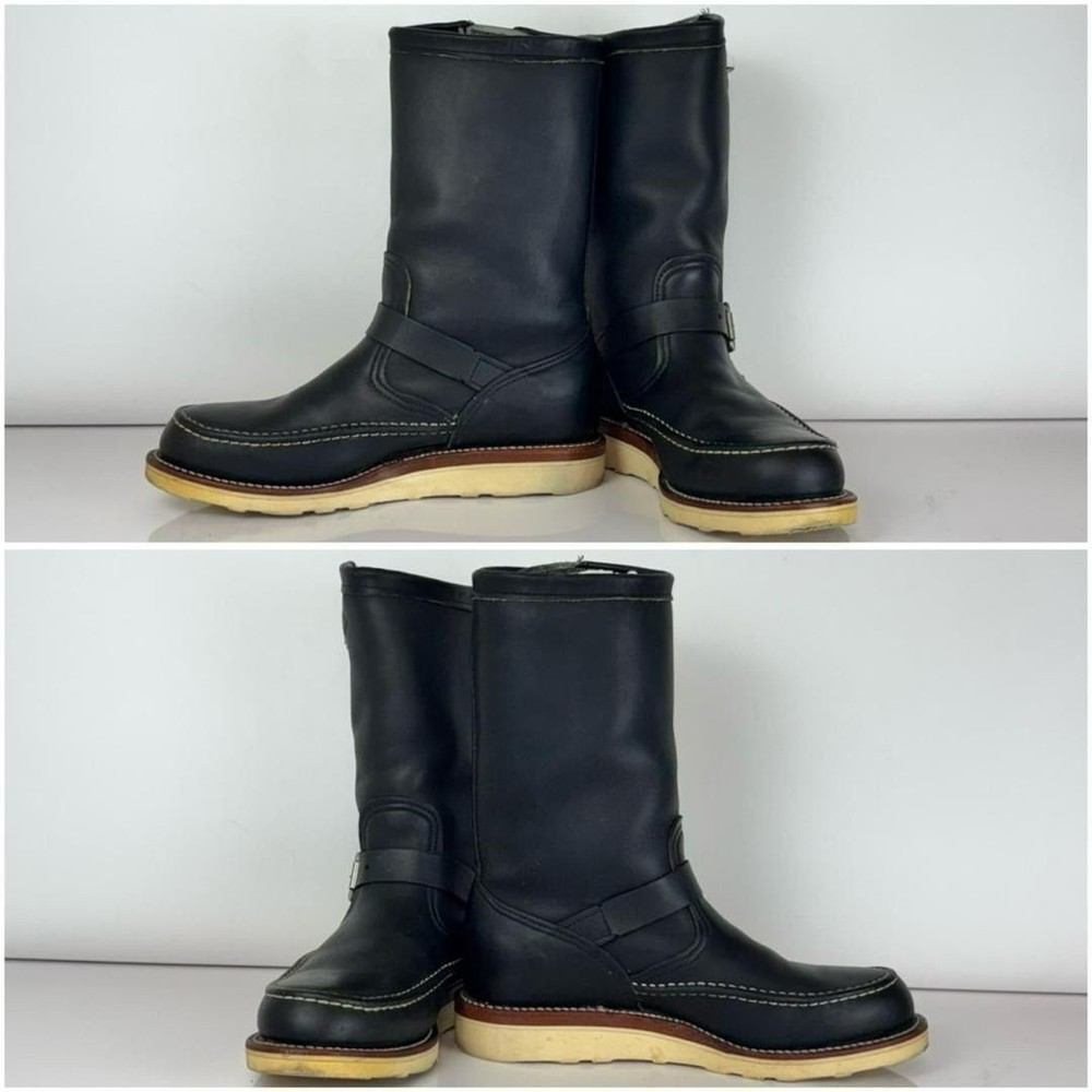 Chippewa Boots 97878 Leather Black Moc Toe Engineer Boots Size 7E