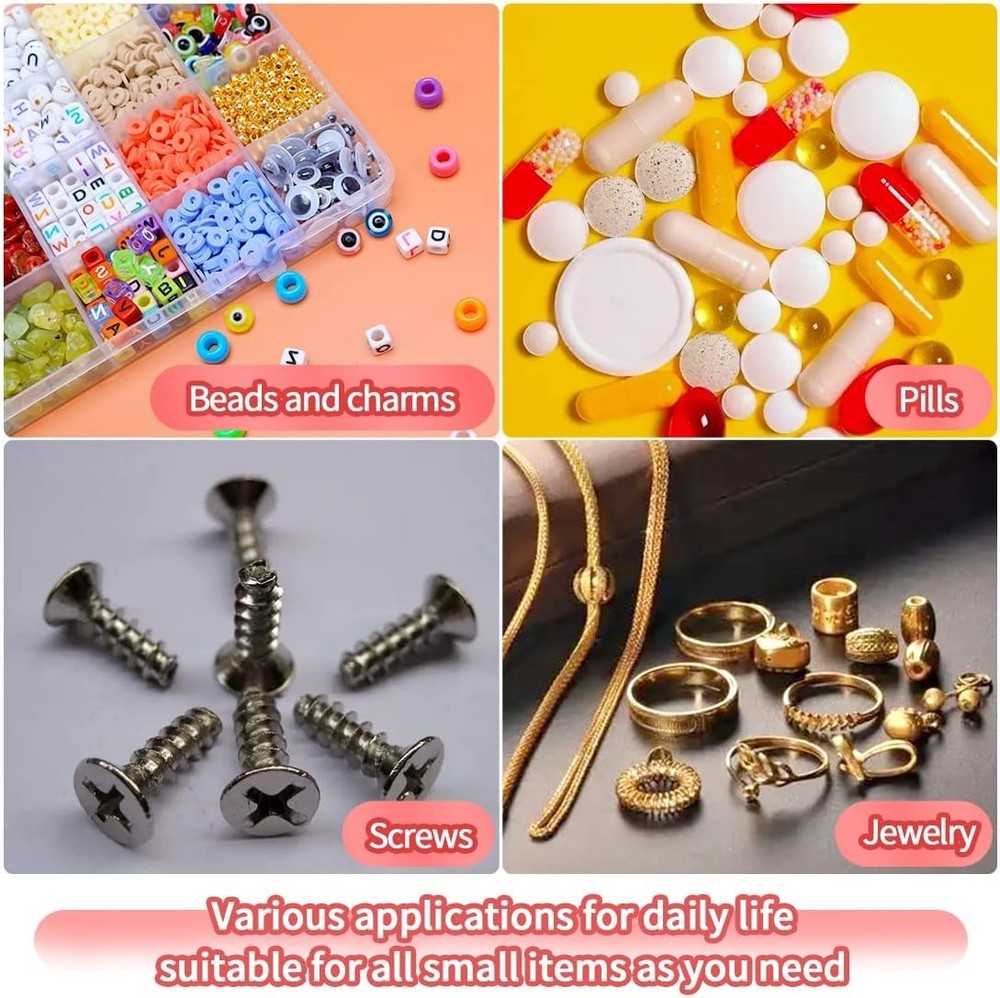 Elegant 28-Compartment Bead Organizer Box - Clear Durable Plastic Storage