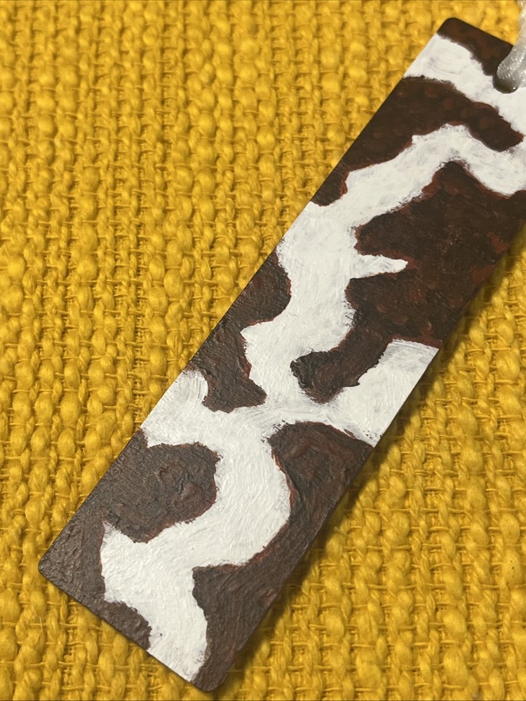 Bookmark Hand Painted Cow Print Design